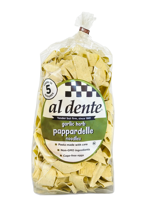 Al Dente Pasta - Garlic Herb Pappardelle