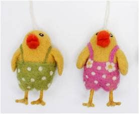 The Winding Road - Pair of Easter Chicks in Overalls