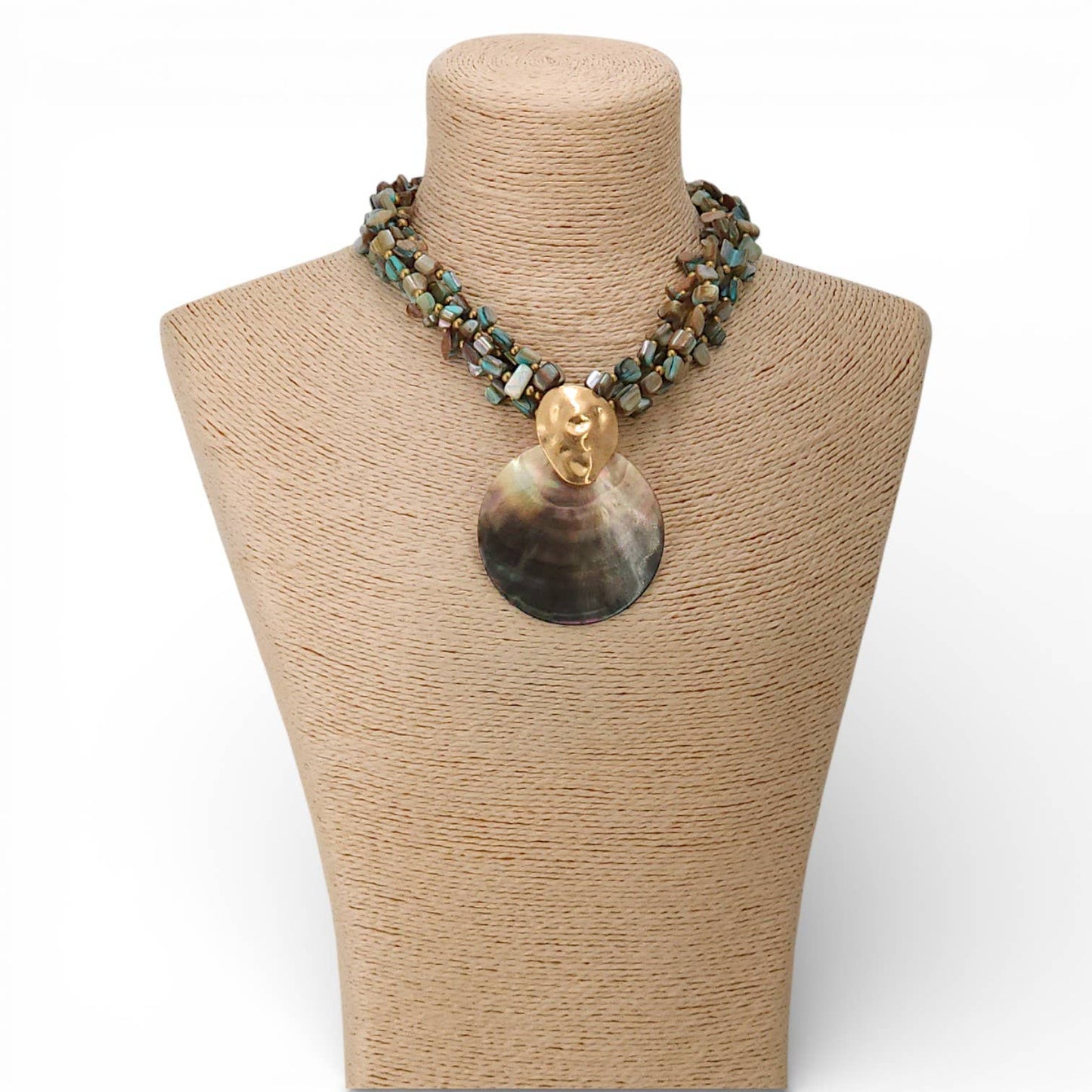 Bijoux Envie Statement Jewelry - Mother of Pearl Shell Necklace | Handmade Statement Jewelry