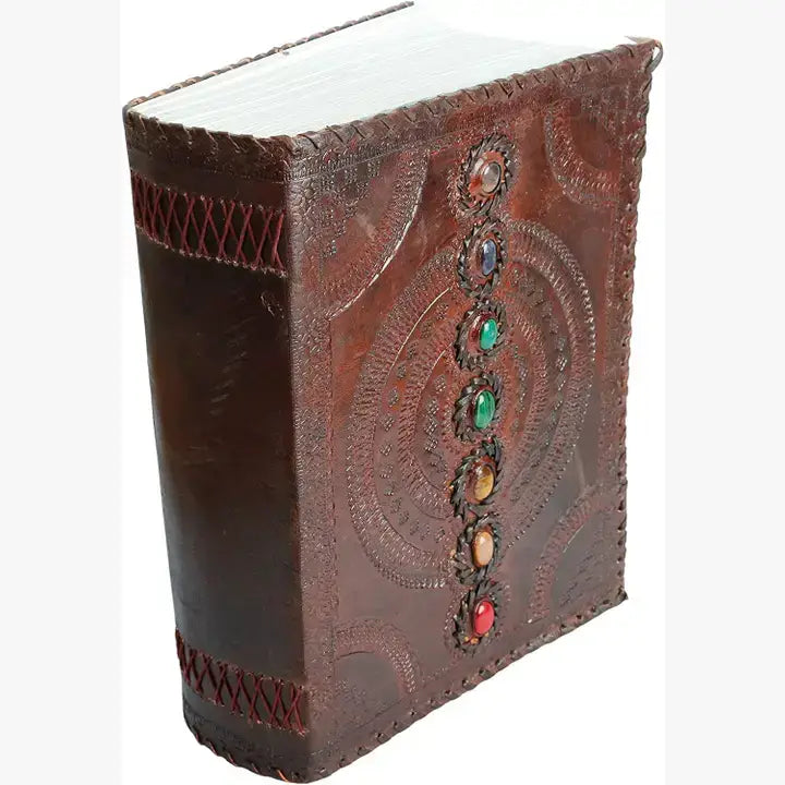 Immart Global LLC - Brown Seven Stone Leather Journal | 600 Pages Handmade Book: Brown / 600 Page Unlined