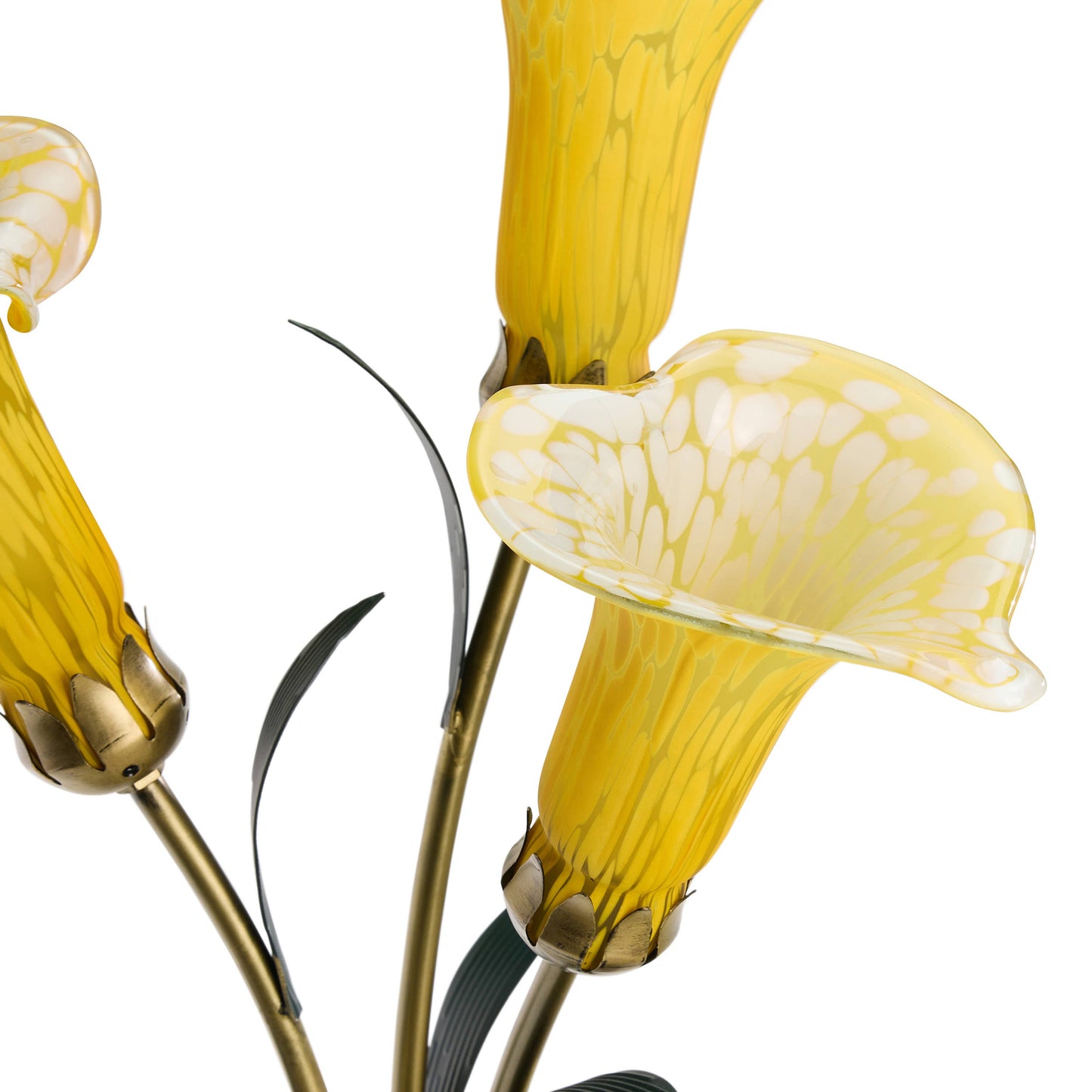 River of Goods - 23.5"H Yellow 3 Shade Handblown Glass Calla Lily Table Lamp
