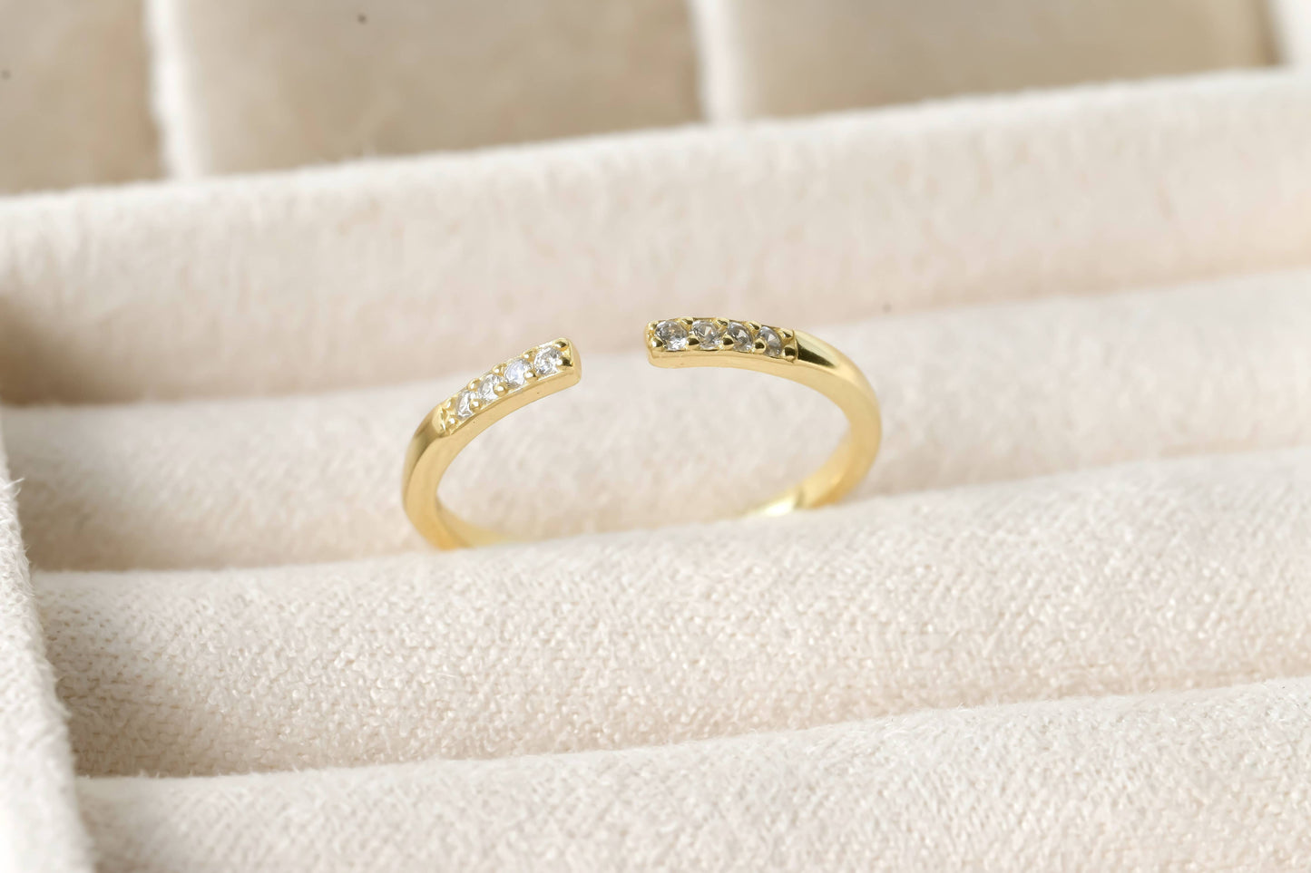 Blueyejewelry - Dainty Gold Diamond Rings - Bezel Ring - Baguette Ring: A. Bezel / Yellow Gold / 8