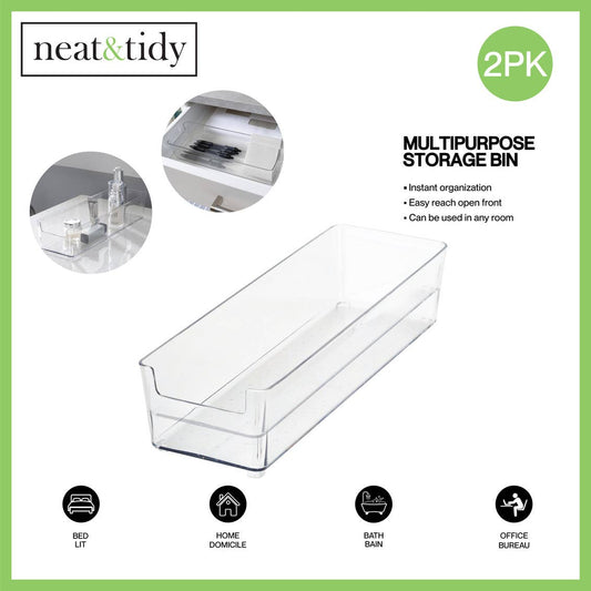 Moda at Home Enterprises, Ltd - N&T 2PK PET MEDIUM RECTANGLE STORAGE BINS CLEAR