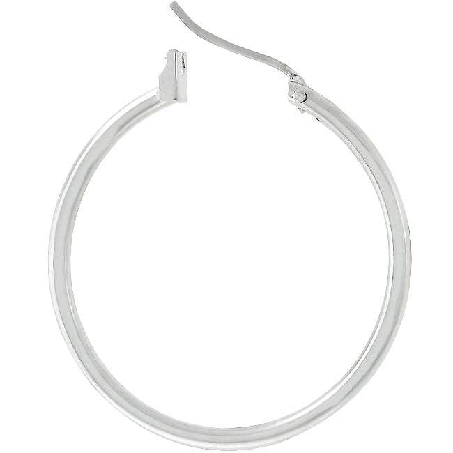 JGoodin - Silvertone Finish Hoop Earrings