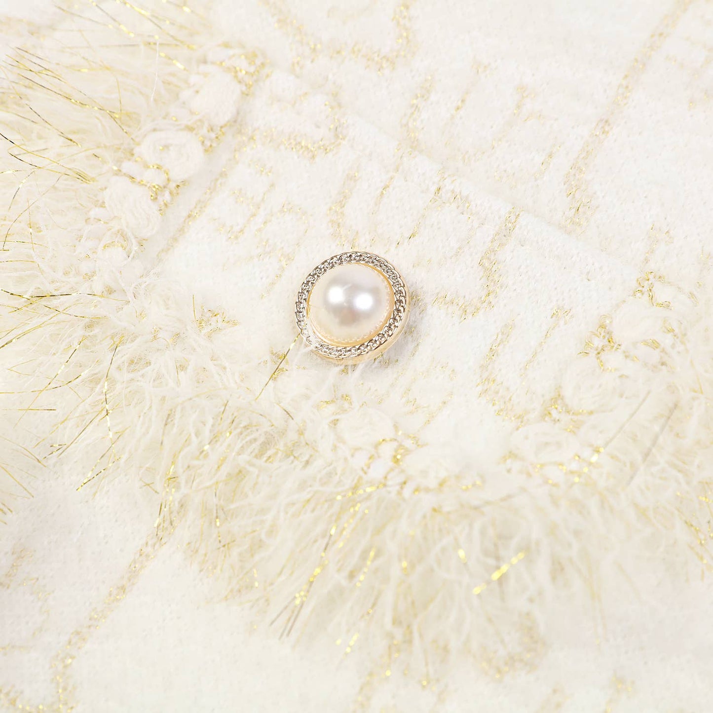 PEACH ACCESSORIES -  Elegance Bouclé Cardigan with Pearl Accents SD190: Black