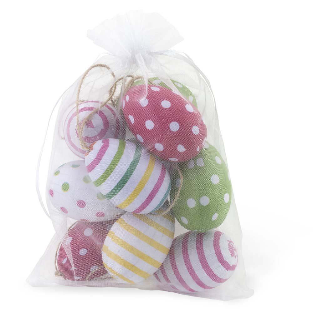 Boston International - Dots & Stripes Bagged Easter Eggs Set of 12