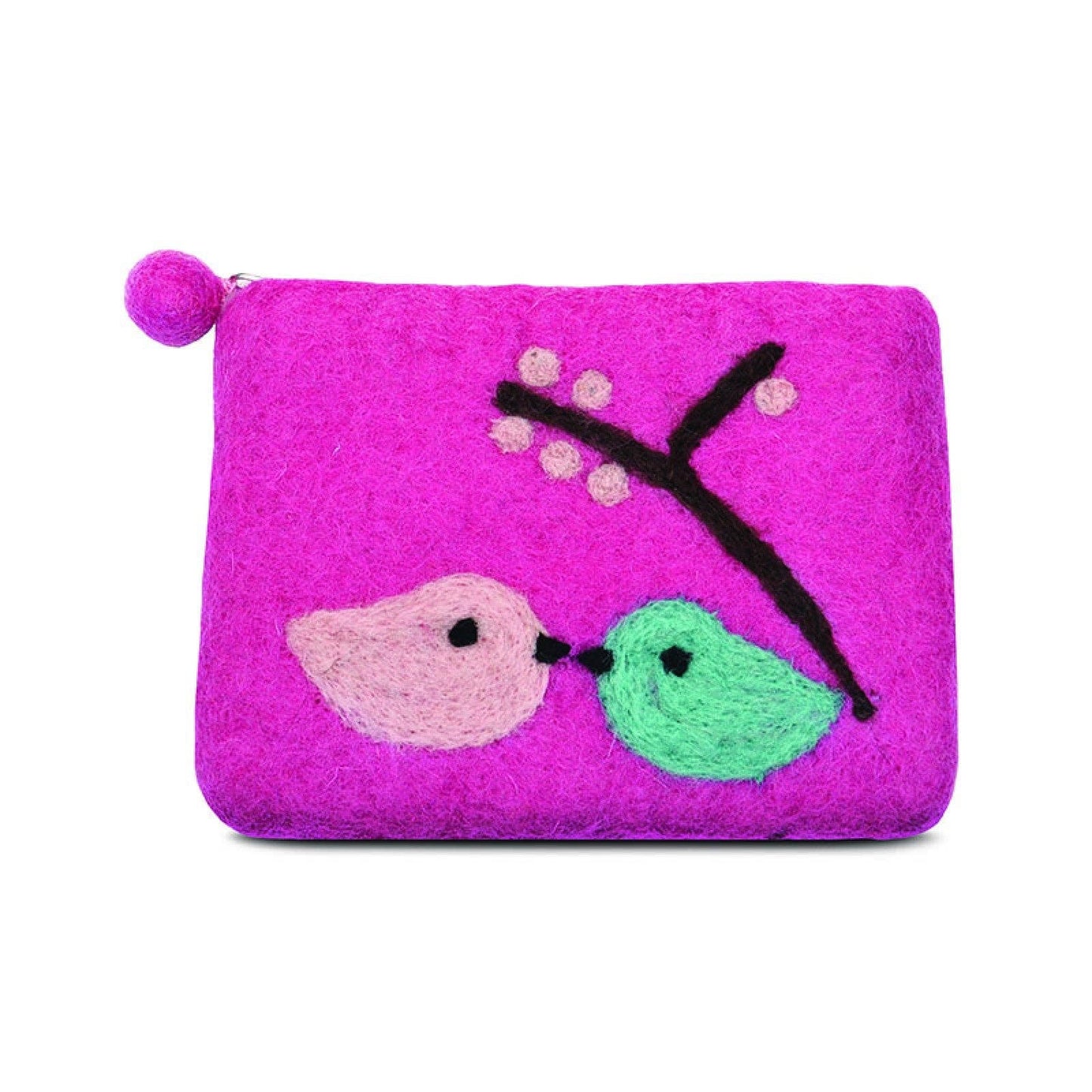 BNB Crafts Inc. - Two Love Bird coin purse: Aqua