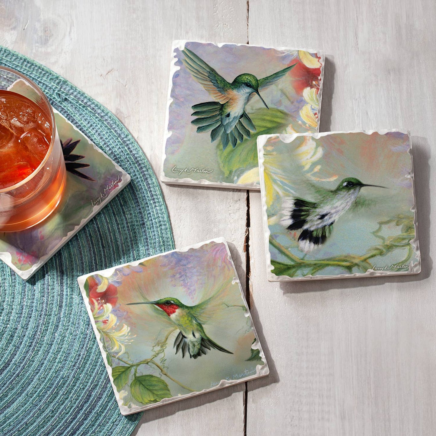 CounterArt/Highland Home/Thirstystone - Nature's Gift Of Feathers - 4Pk Asstd Image Coaster Set