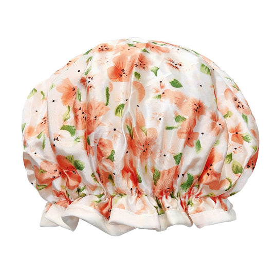 Wrapables.com - Wrapables Reusable Women's Waterproof Shower Caps: Peach Floral