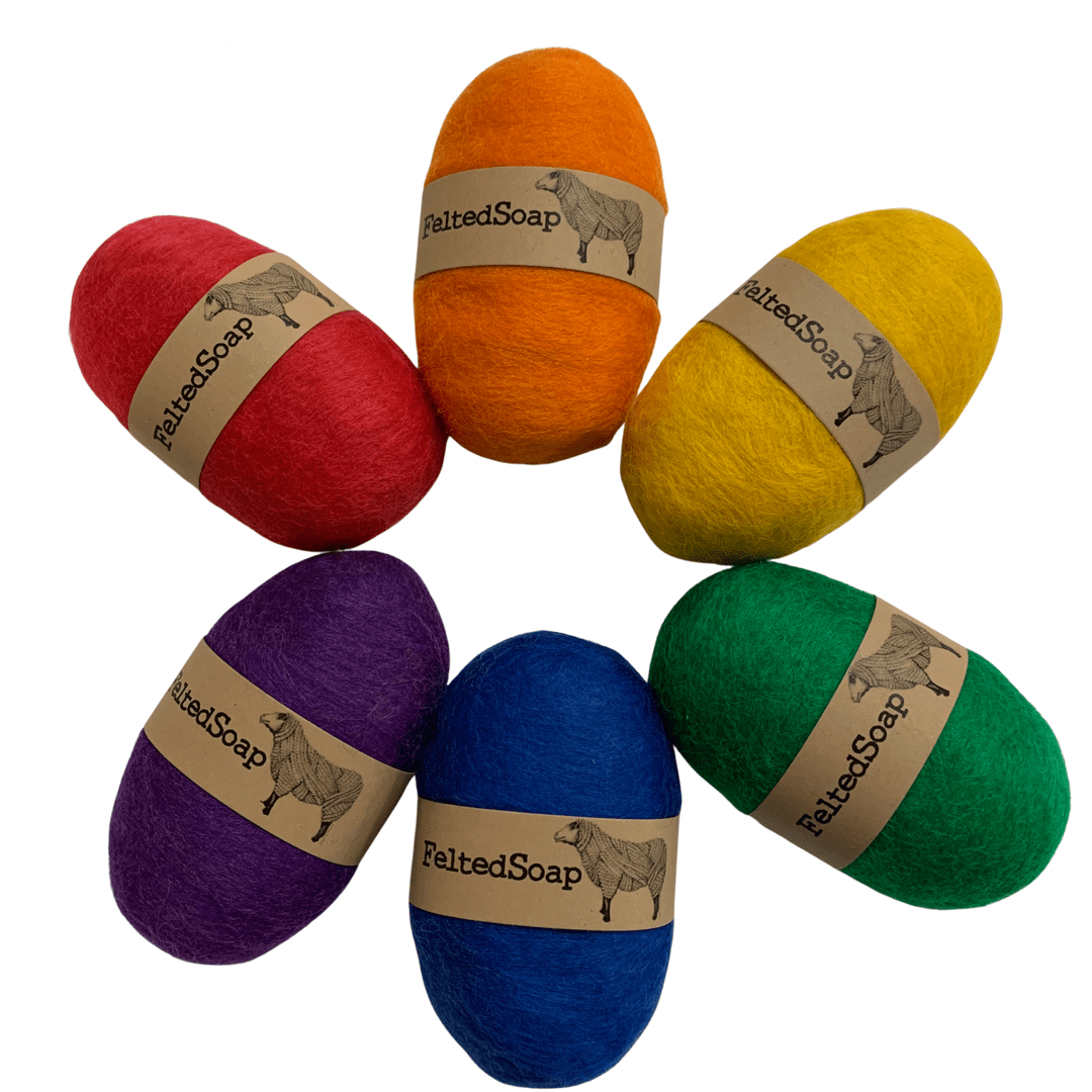 Twisted Purl LLC - Felted Soap Solid Color Pack of 12 Individually Labeled