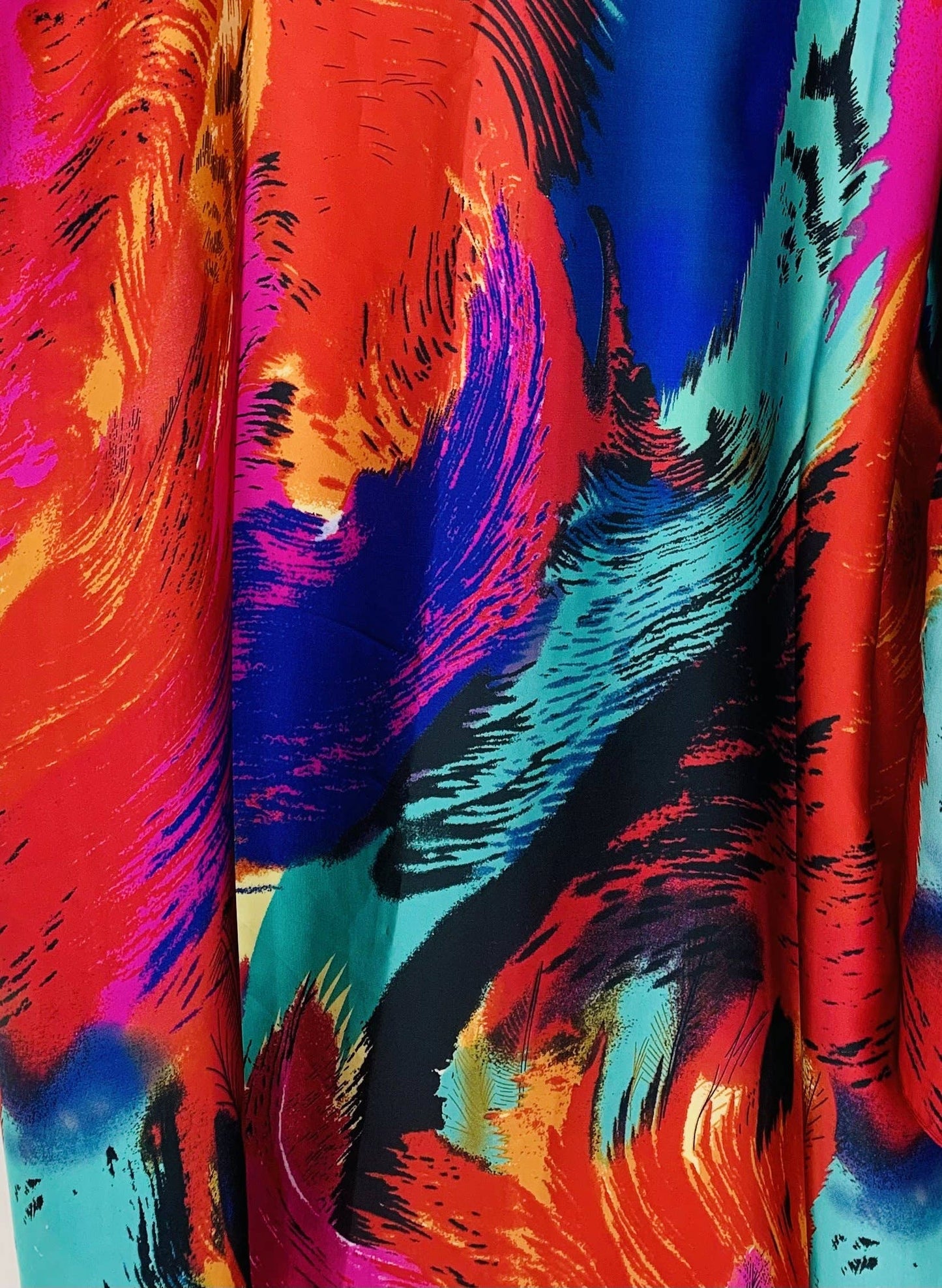 JC Sunny Fashion - JC083318 Silky Abstract Feather Kimono