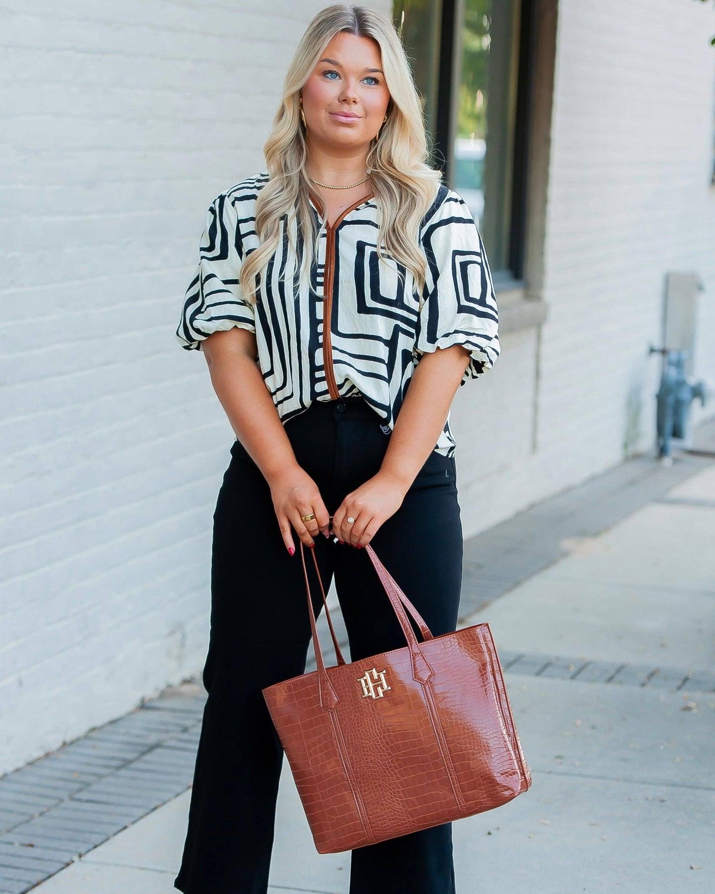 Caroline Hill - Heath Tote Bag Saddle EC: Default