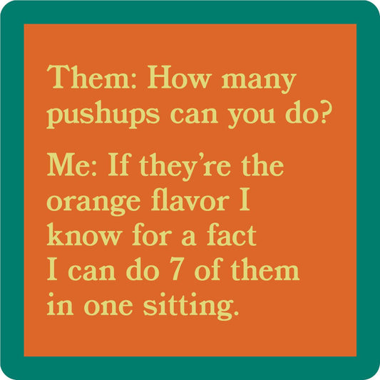 Drinks on Me - COASTER Push Ups | Funny Party Gift | Home Bar Decor