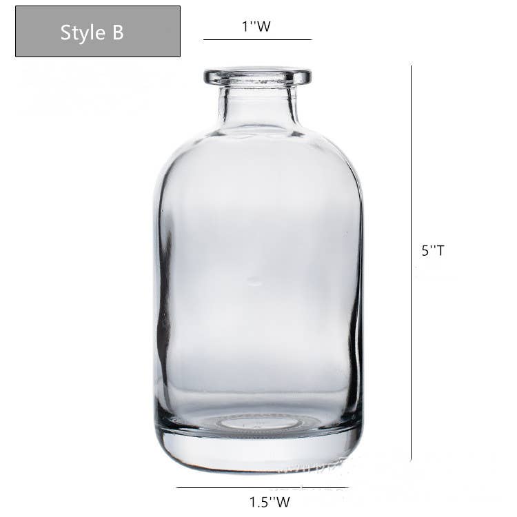 Sweet Home Deco - Small Floral Glass Vases , Bud Vases for Centerpiece, Rustic: Style C