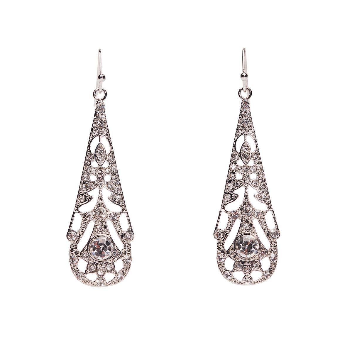 Lovett & Co - 1920s Filigree Crystal Earrings