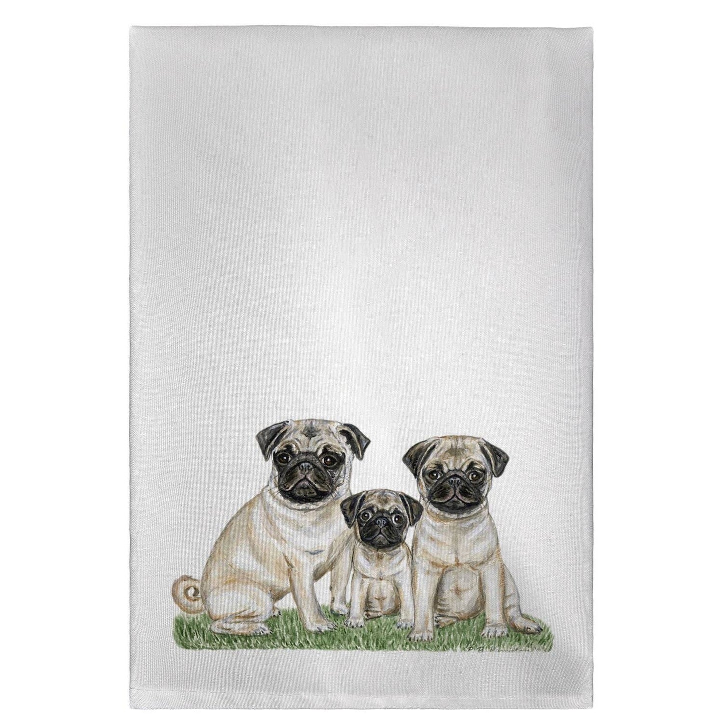 Betsy Drake Interiors - Pugs Dogs Guest Towel