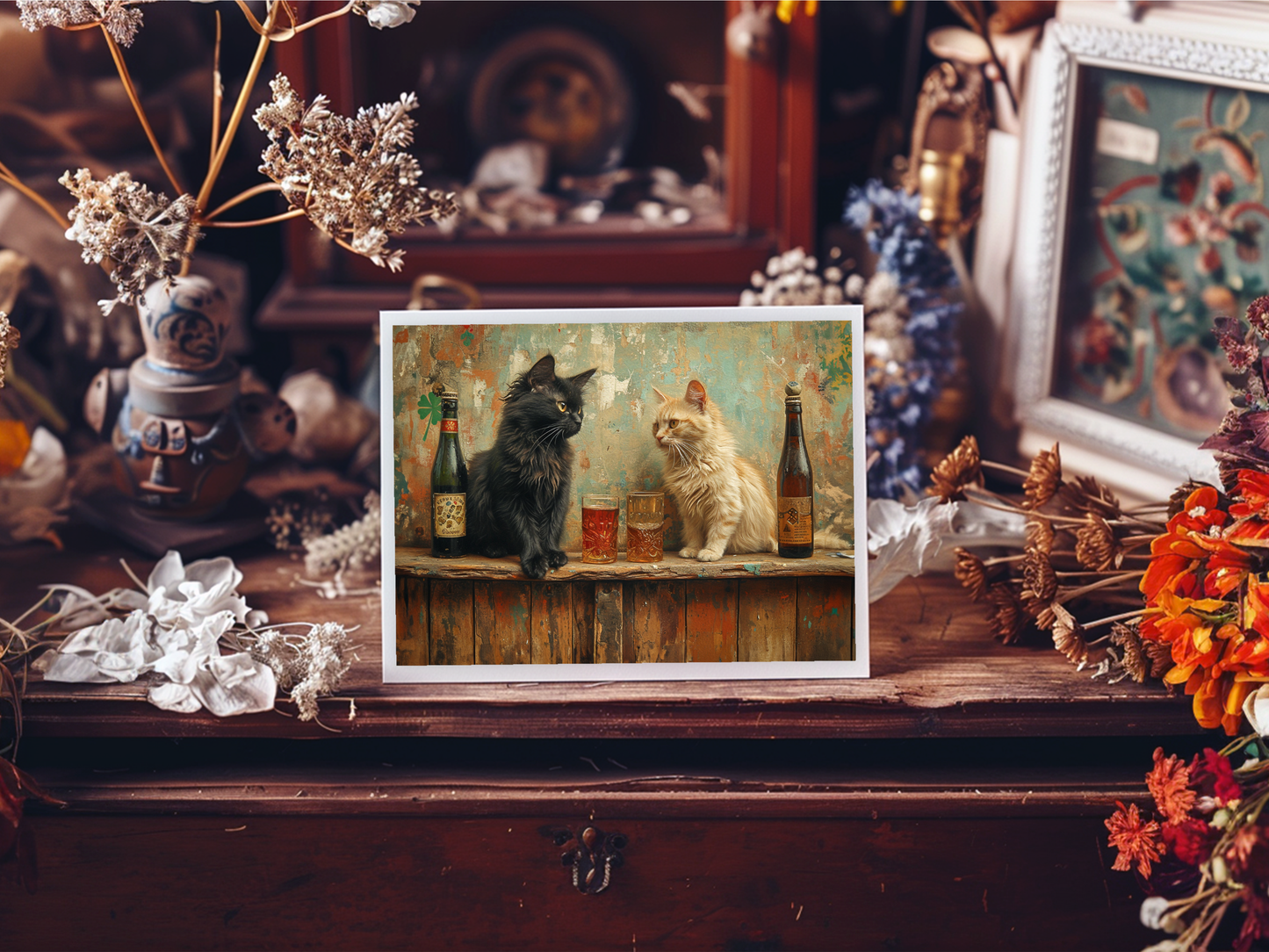 Salty Alyce - Kittens   Drinking Party  Blank Card 63AS