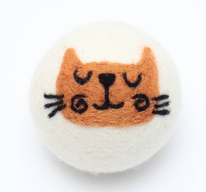 Ethical Global - Cats: Eco Wool Dryer Balls Fair Trade: Cat w/Scarf