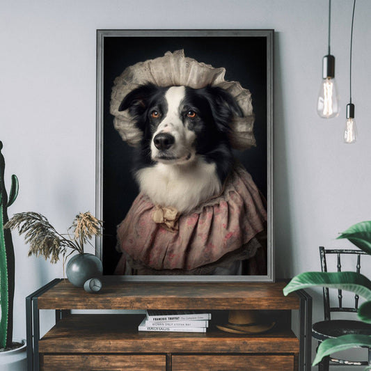 Ink & Drop - Border Collie Dog Portrait Print: 11 ¾ x 15 ¾ in | 30x40 cm / Matte