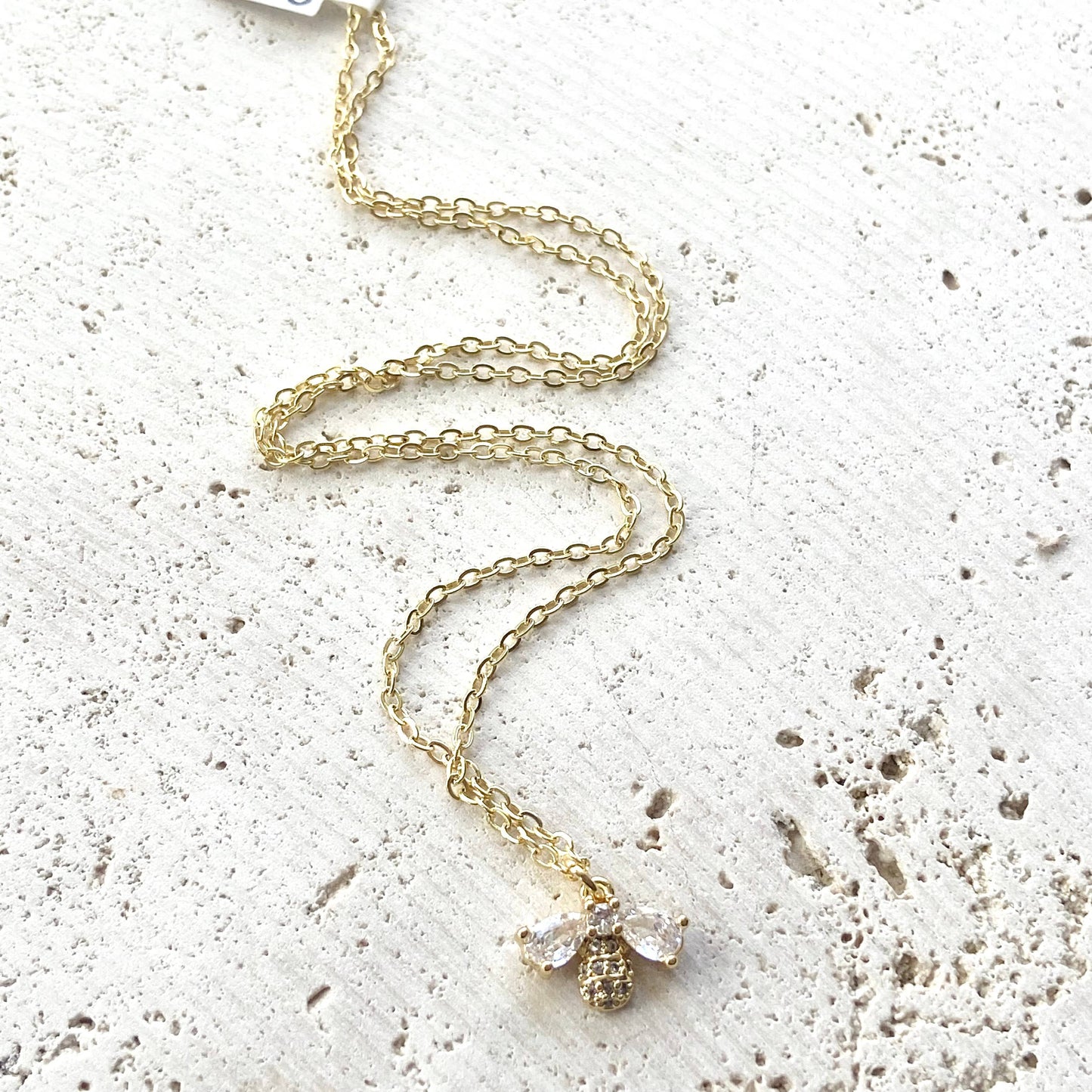 VB&CO Designs Handmade Jewelry - Bee necklace dainty jewelry crystal gold necklace