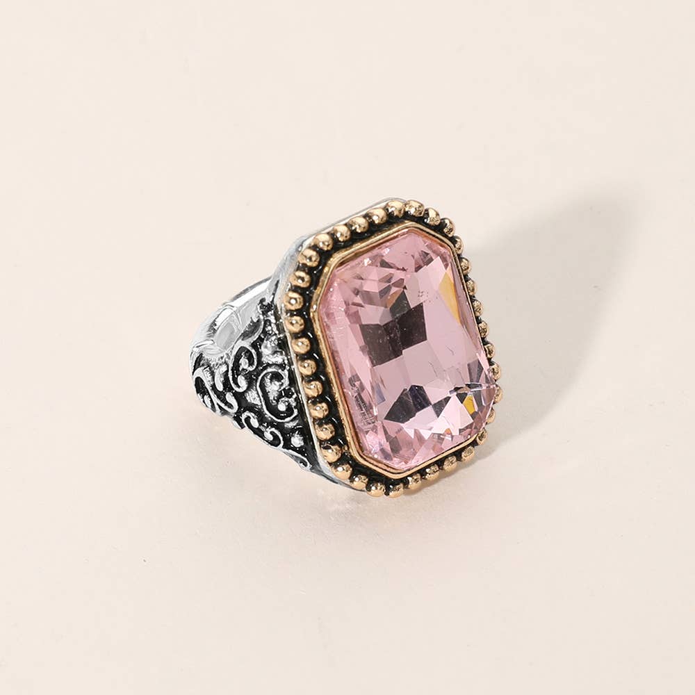 Sensibling Corp. - Rectangle Stone Stretch Ring
: Turquoise