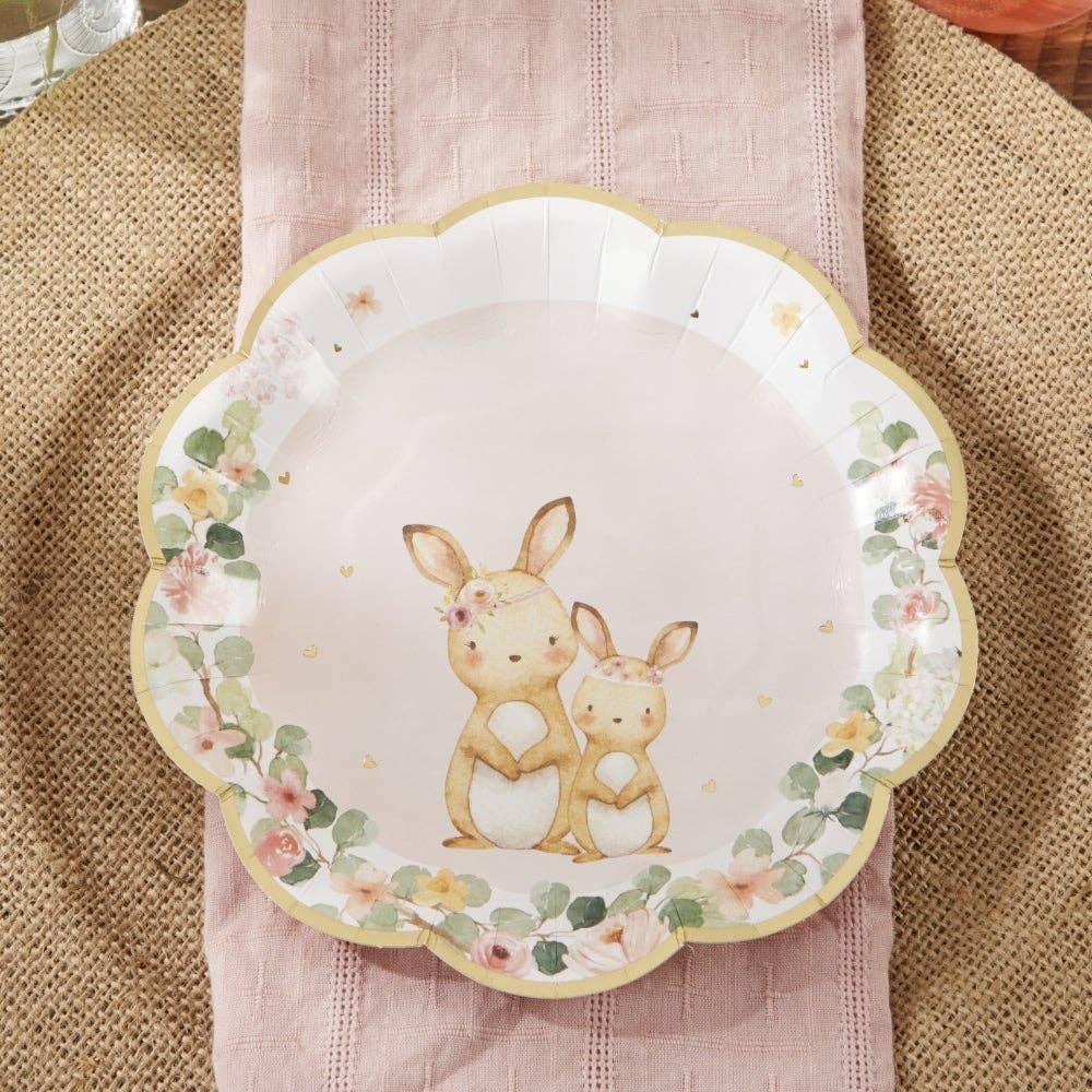 Kate Aspen - Woodland Baby 7 in. Premium Paper Plates - Pink (Set of 16)