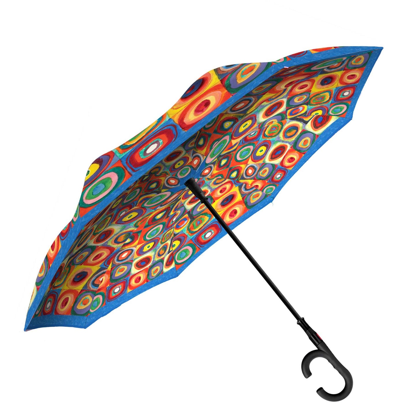 RainCaper - Kandinsky "Circles" Reverse Inverted Umbrella – Hands-Free, Windproof Design