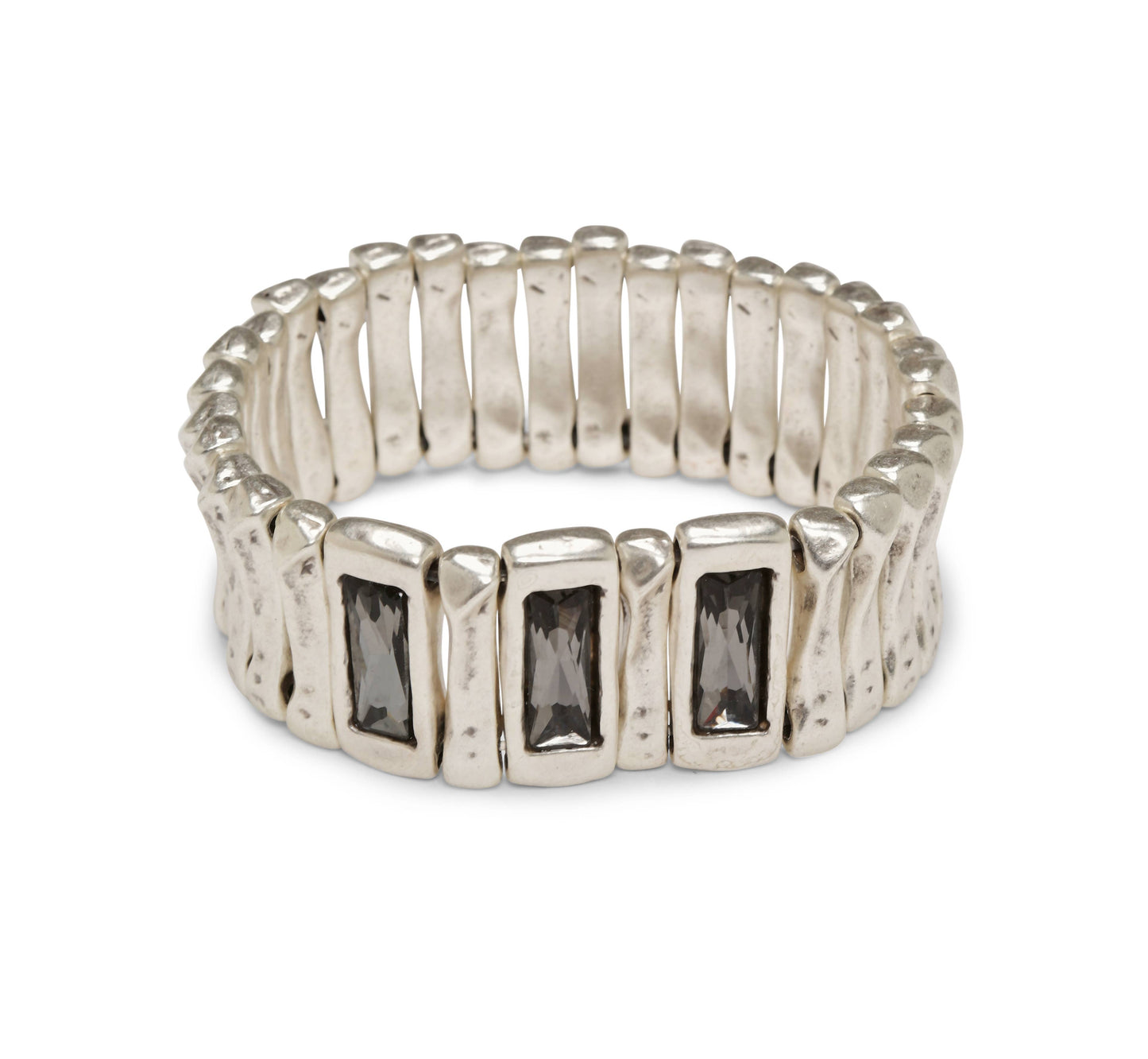 Chanour - Handmade Pewter & Crystal Bracelet - NB2155 SMOKY