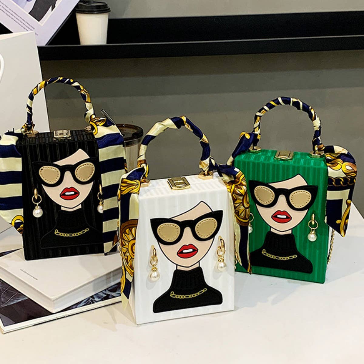 ACCITY - RETRO BEAUTY PATTERN CROSSBODY BAG_CWAB0986: Pink / (OS) 1