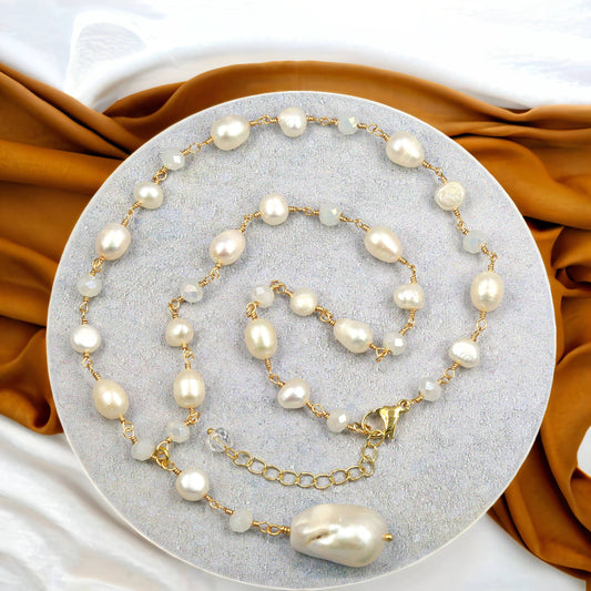 IST Jewelry - Freshwater Cultured Pearl Y Style Necklace