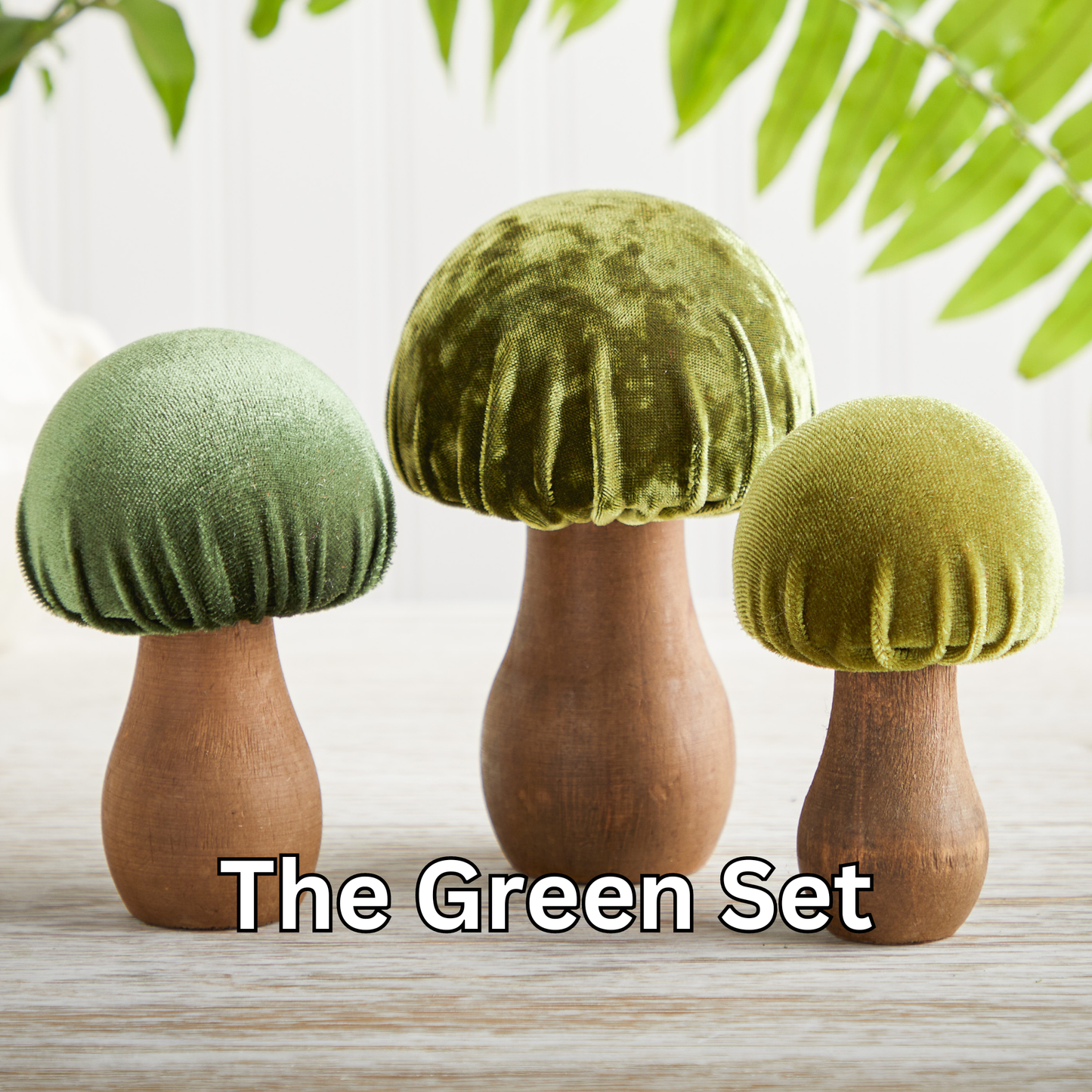 Your Heart's Content - Mushroom Velvet Sets All Season Decor, Nature Lover Gift: Velvet Pastel Set of 3