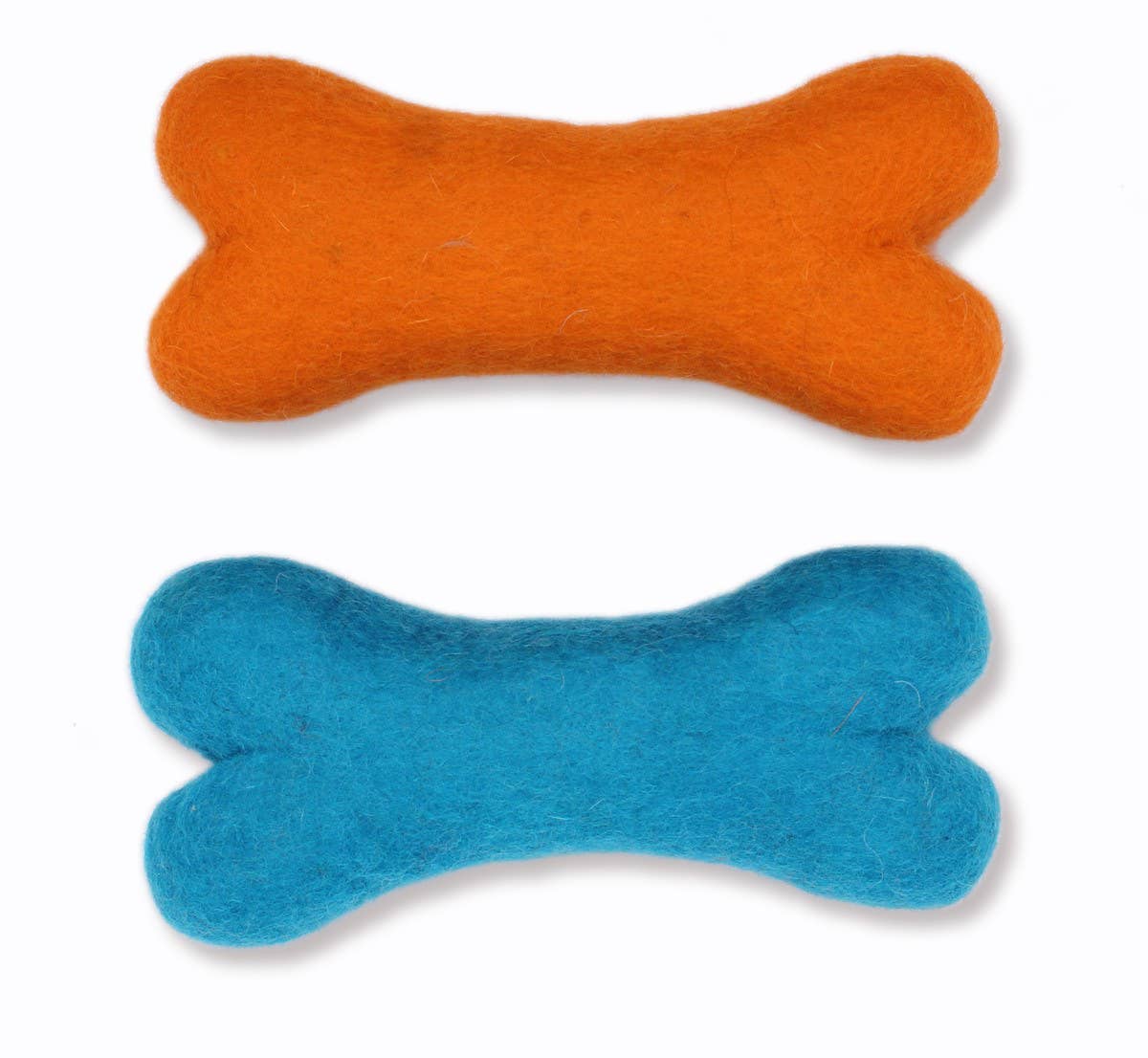 Ethical Global - Eco Wool Dog Bones/Toys: Fun Colors (Fair Trade): Orange / Large