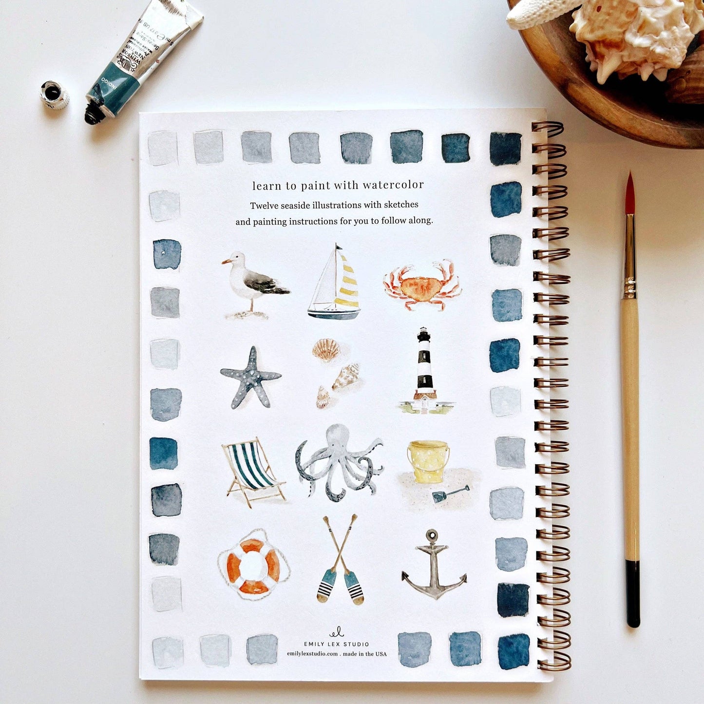 emily lex studio - Seaside watercolor workbook presale