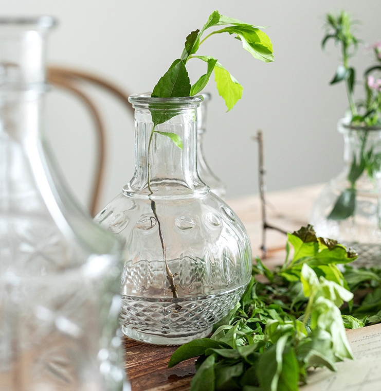 Sweet Home Deco - Bud Vases for Centerpiece, Rustic Decorative Vases, Clear: Style F