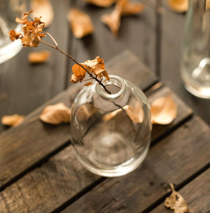 Sweet Home Deco - Small Floral Glass Vases , Bud Vases for Centerpiece, Rustic: Style B