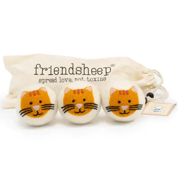 Friendsheep - Orange Cool Cats Eco Wool Dryer Balls: PACKAGE FREE