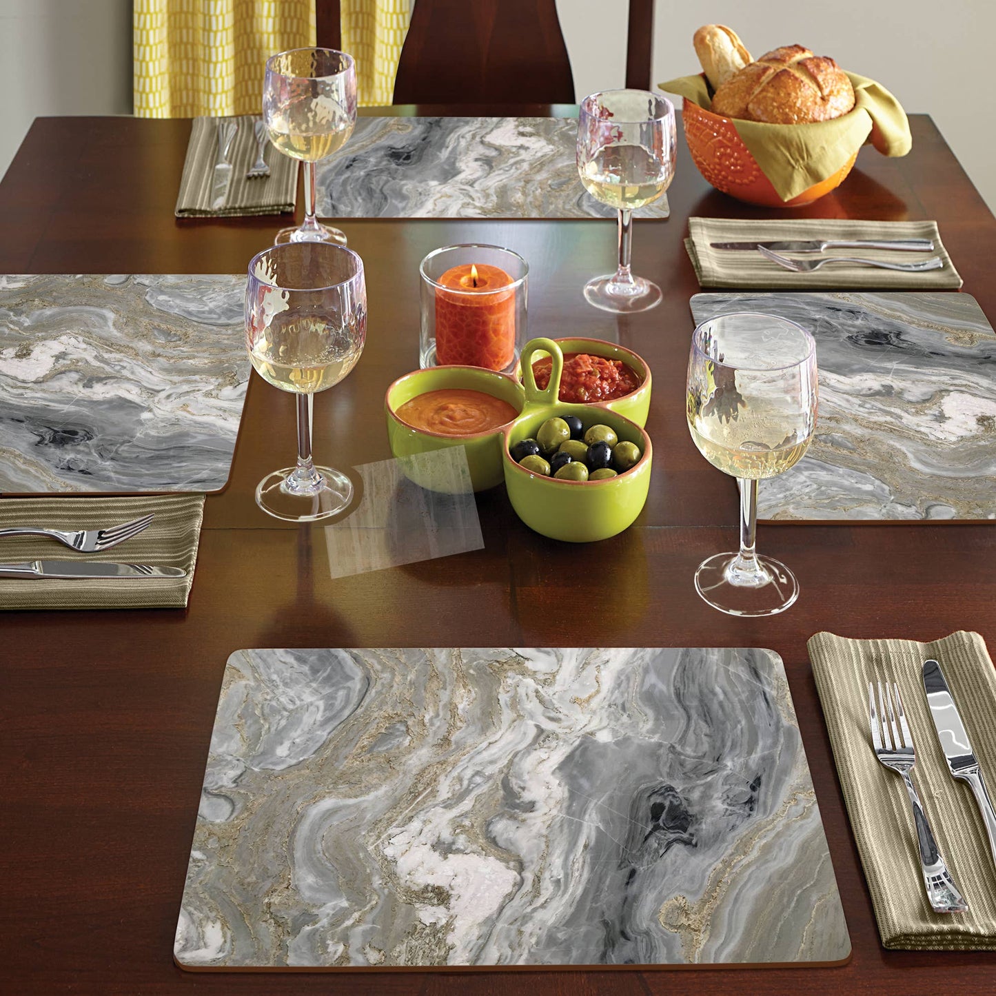CounterArt/Highland Home/Thirstystone/CoasterStone - Cala Home Quartz Decorative Hardboard Placemats