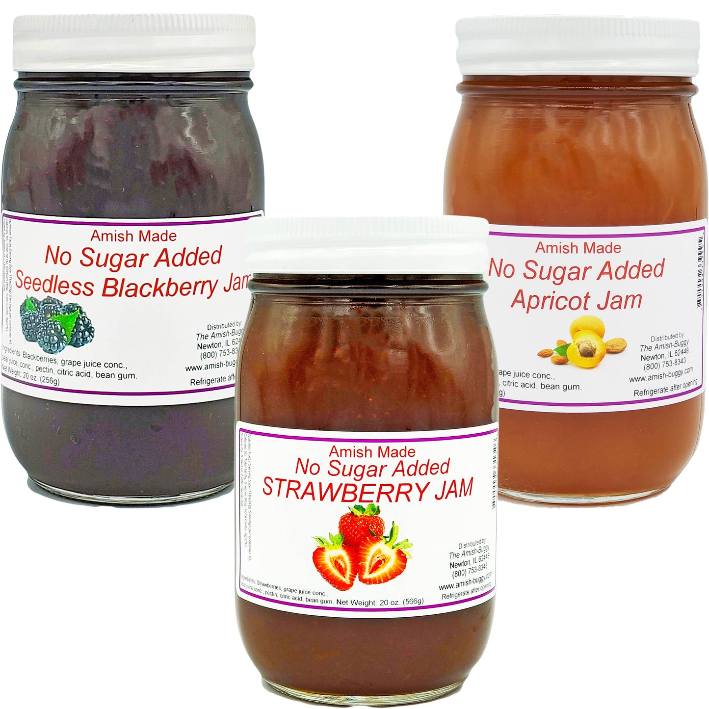 Arndt's Fudgery LLC - All Natural No Sugar Added Amish Made 16 oz. Jam: Apricot