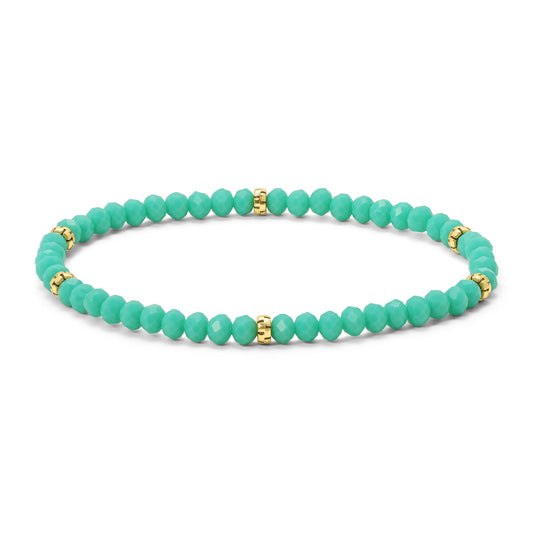 My Fun Colors - Mini Crystal Beaded Stretch Bracelet | So Many Great Colors!: Turquoise+Gold Accent (MC720G)