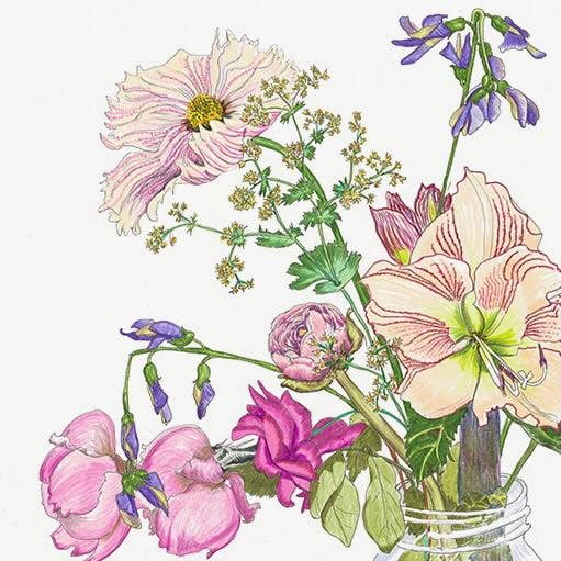 Vivid Cottage - Lilies & Roses - card