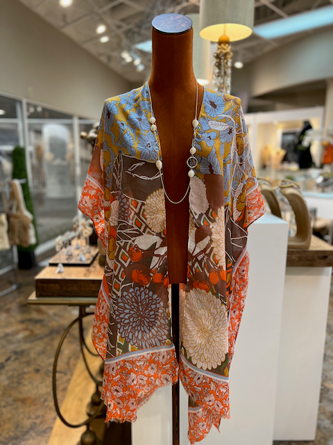 Pretty Persuasions - CP23014 Montego View Kimono Ruana Beach Coverup: 02 Orange