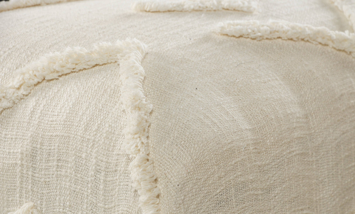 LR Home - Farmhouse Cream/Natural Upholstery Bench: Cream