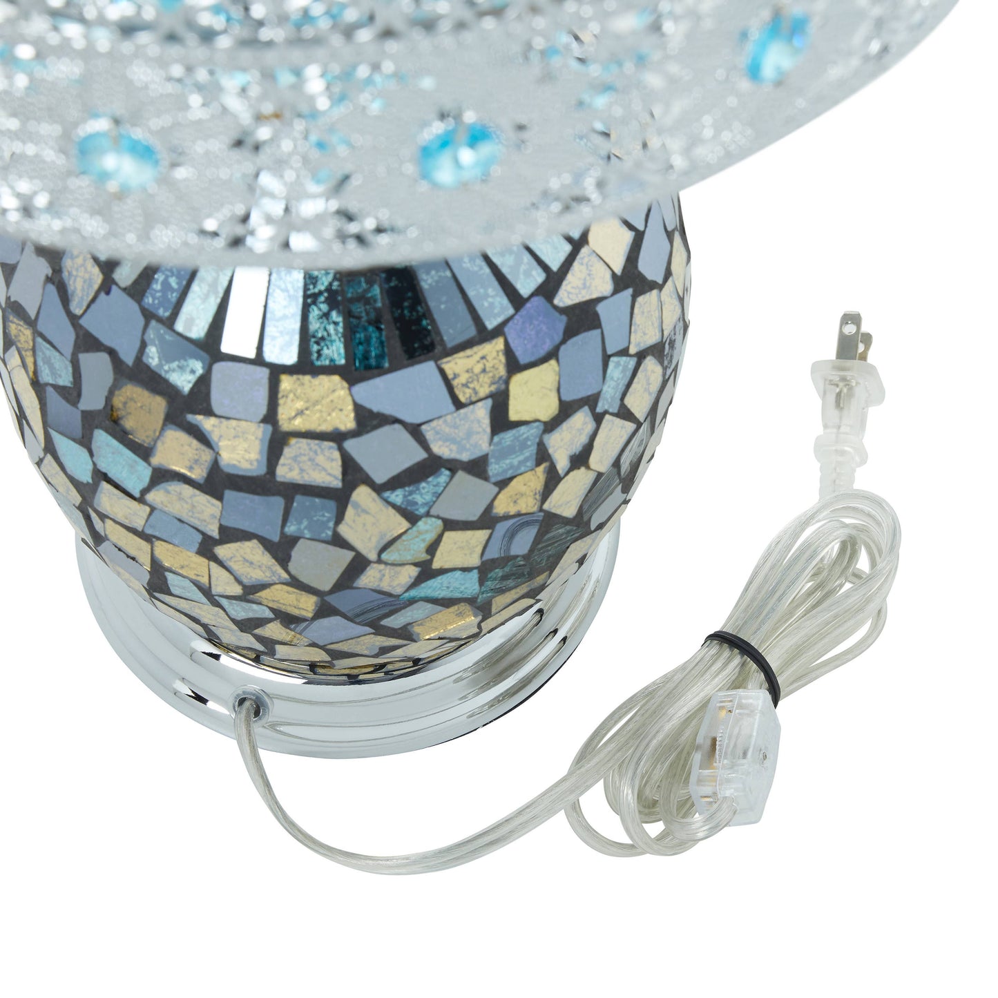 River of Goods - 21.75" Silver & Turquoise Ombre Glass Table Lamp