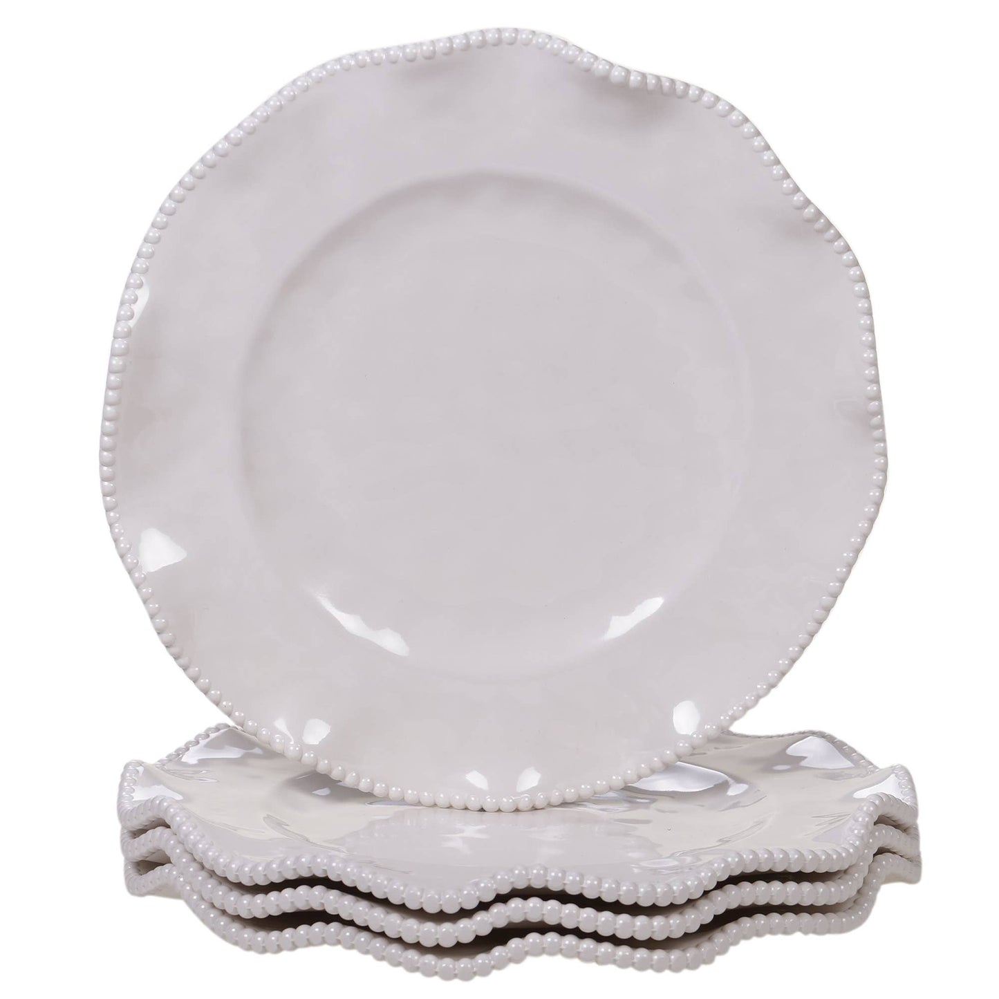Certified International - Perlette Cream Melamine Dinner Plate 11 in