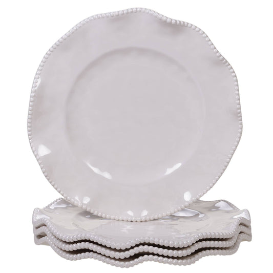 Certified International - Perlette Cream Melamine Dinner Plate 11 in