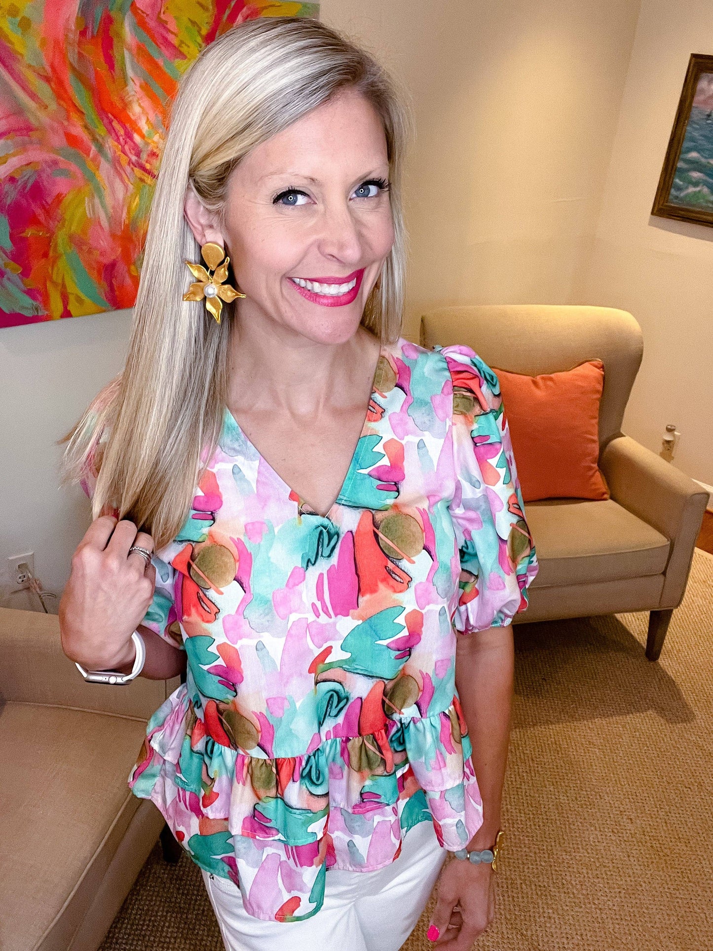 Hidden Truth Jewelry - Stargazer Lily & Pearl Dangles