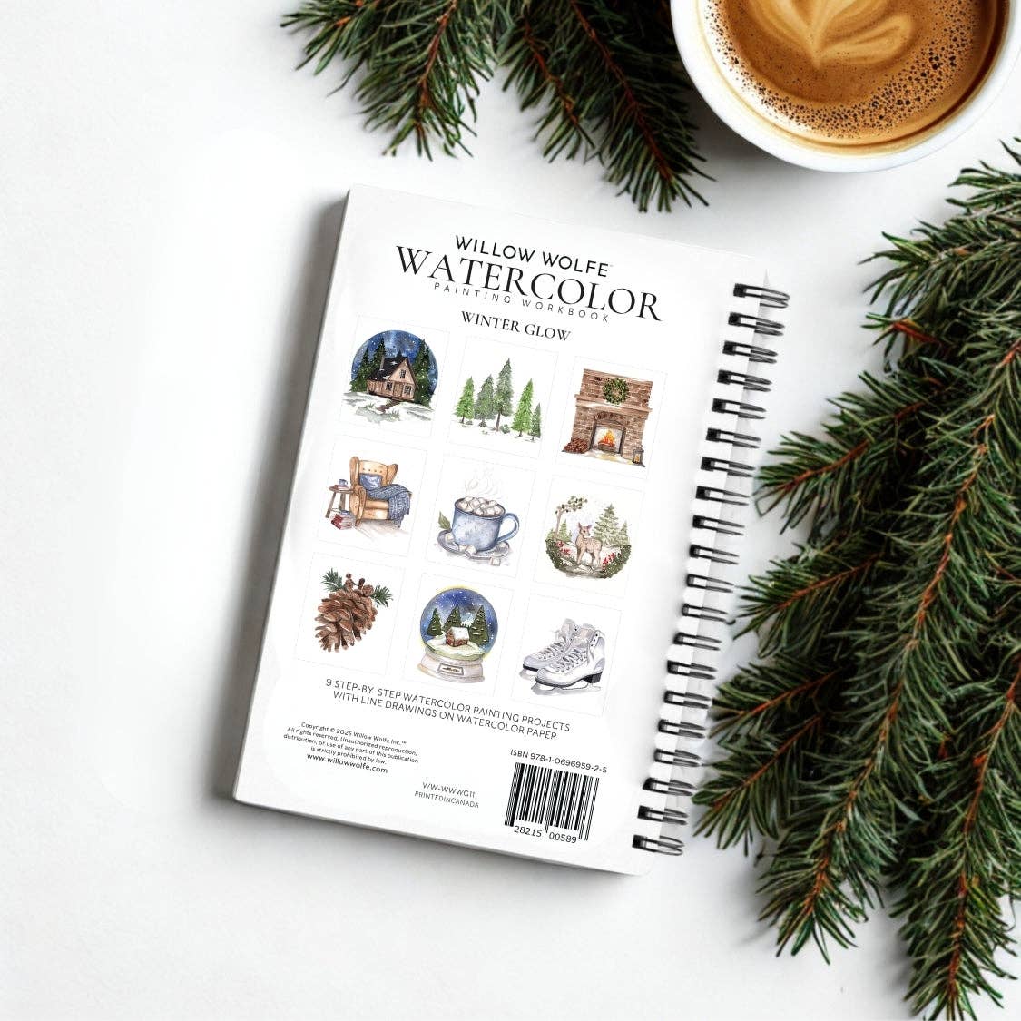 Willow Wolfe USA - Winter Glow Watercolor Workbook By Nya Wolfe
