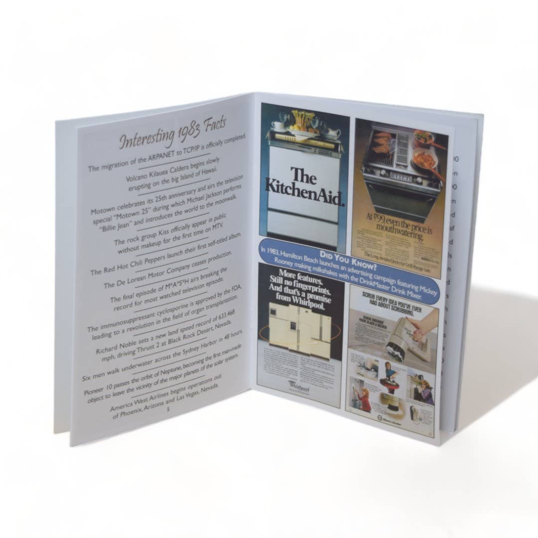 3 Oak Publishing / Back In The Day - 1983 Back In The Day Greeting Card / Booklet (envelope inclu