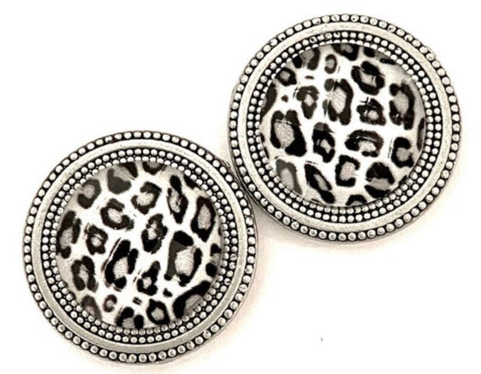 MagneButton - Snow Leopard Print Magnet Button Pin Set