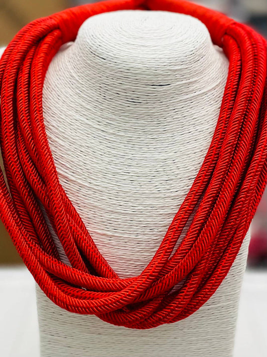 TWO FORTY TWO - "Original" Slub 8-Strand Necklace (red) NK183